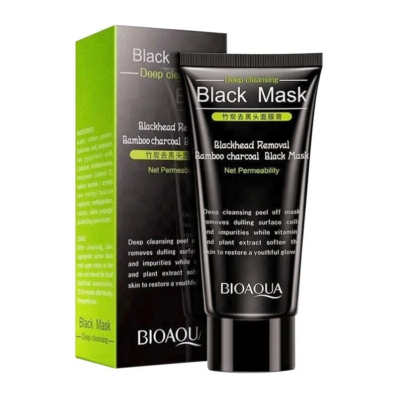 Маска-пленка очищающая BIOAQUA Black Mask Blackhead Removal Bamboo Charcoal