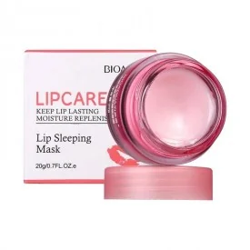 Нічна маска для губ зволоження і відновлення з маслом ши, канделільський воском і екстрактом полуниці BIOAQUA Lip Sleeping Mask