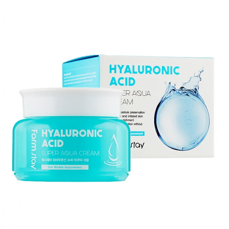 Крем для обличчя з гіалуроновою кислотою зволожуючий Farm Stay Hyaluronic Acid Super Aqua Cream