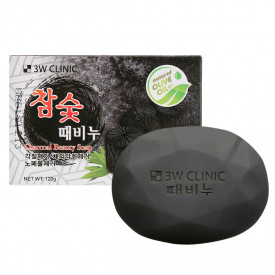 Мыло с углем бамбука 3W CLINIC Charcoal Beauty Soap