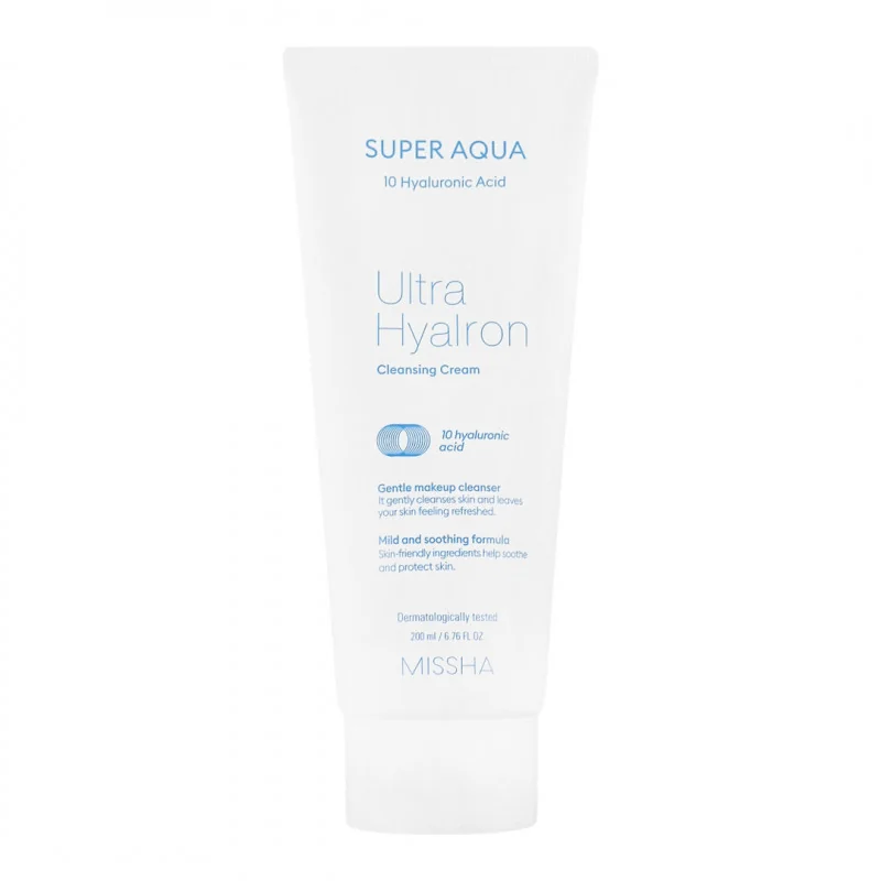 Крем для лица очищающий с гиалуроновой кислотой Missha Super Aqua Ultra Hyalron Cleansing Cream