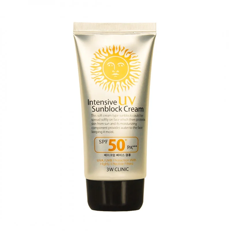 Крем для лица солнцезащтный 3W Clinic Intensive UV Sunblock Cream SPF50+