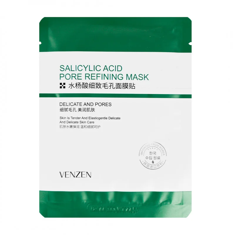 Тканинна маска для обличчя з саліциловою кислотою, що очищає VENZEN Salicylic Acid Pore Refining Maskс